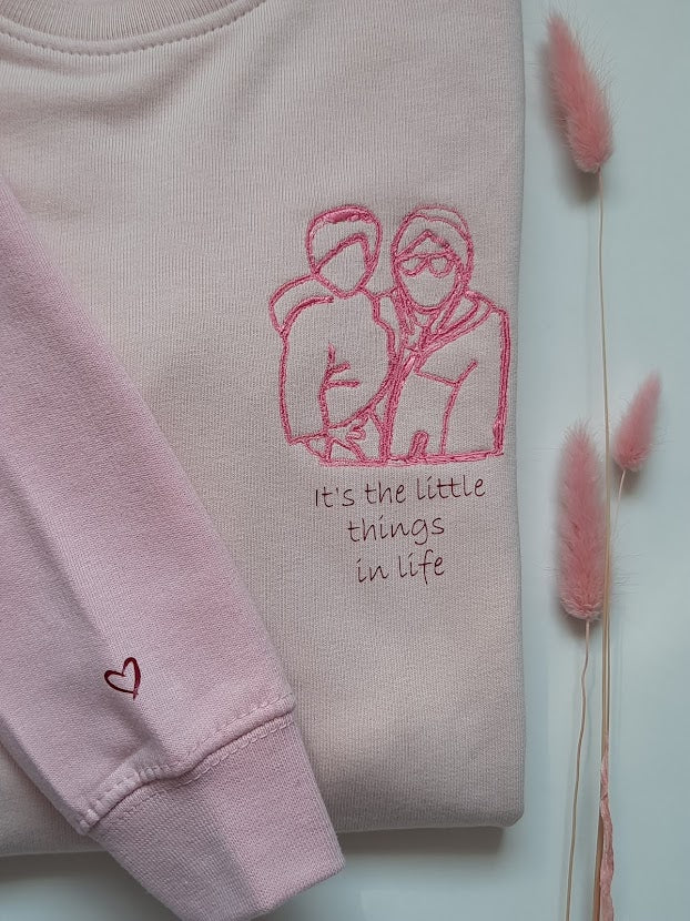 gepersonaliseerde sweater lijntekening