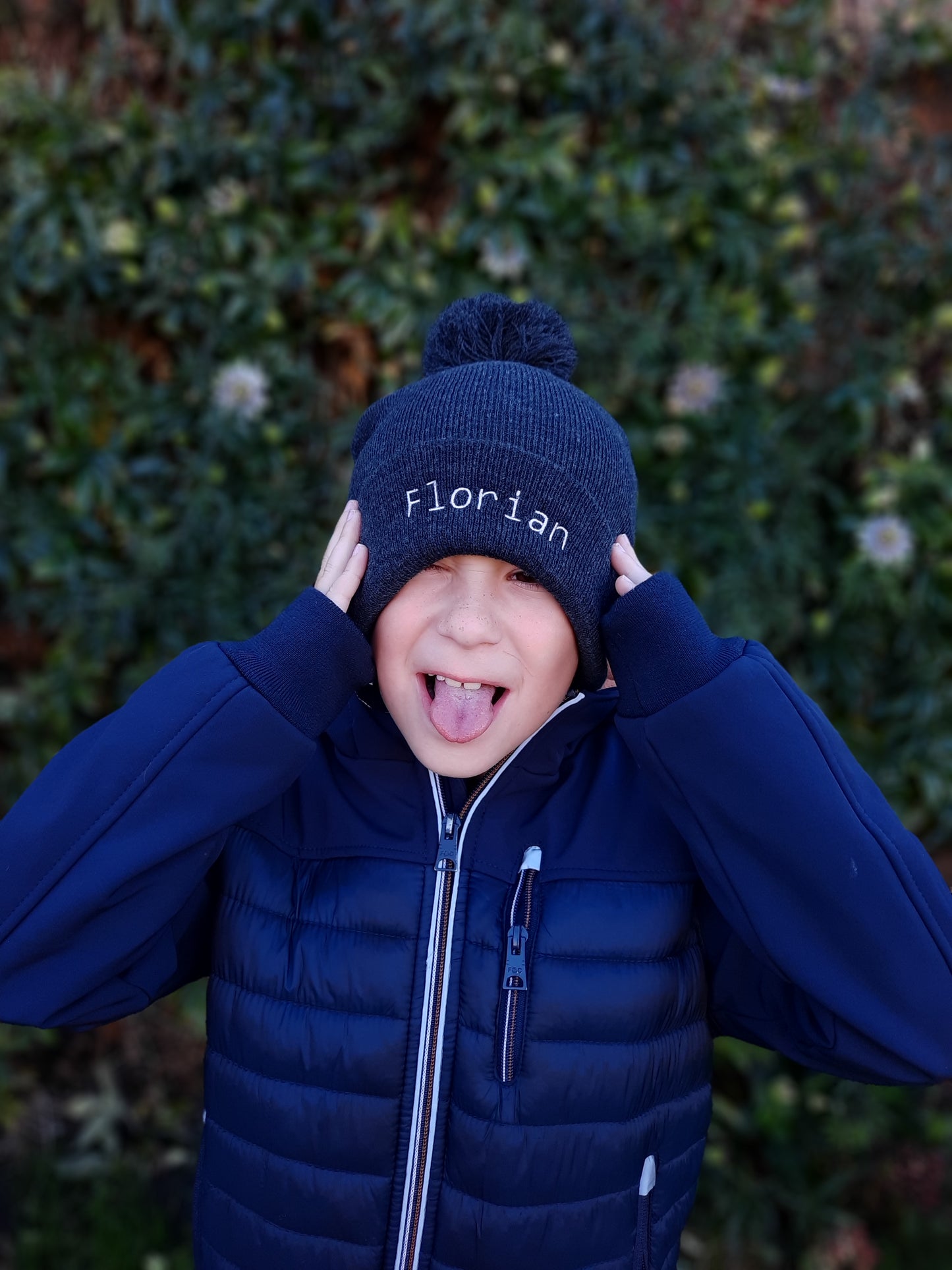 Kinder wintermuts geborduurd met naam