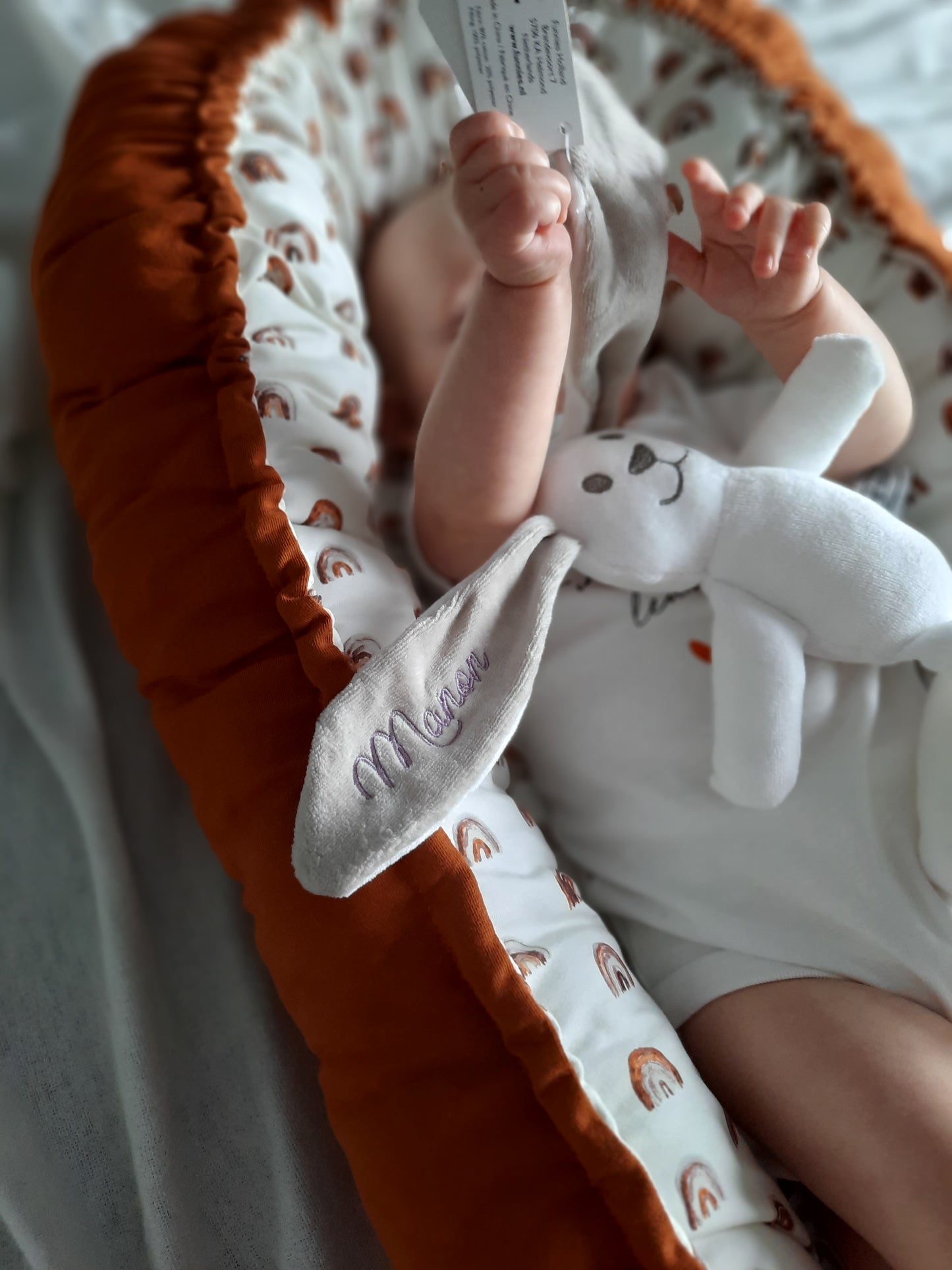 Knuffelkonijn geborduurd met naam