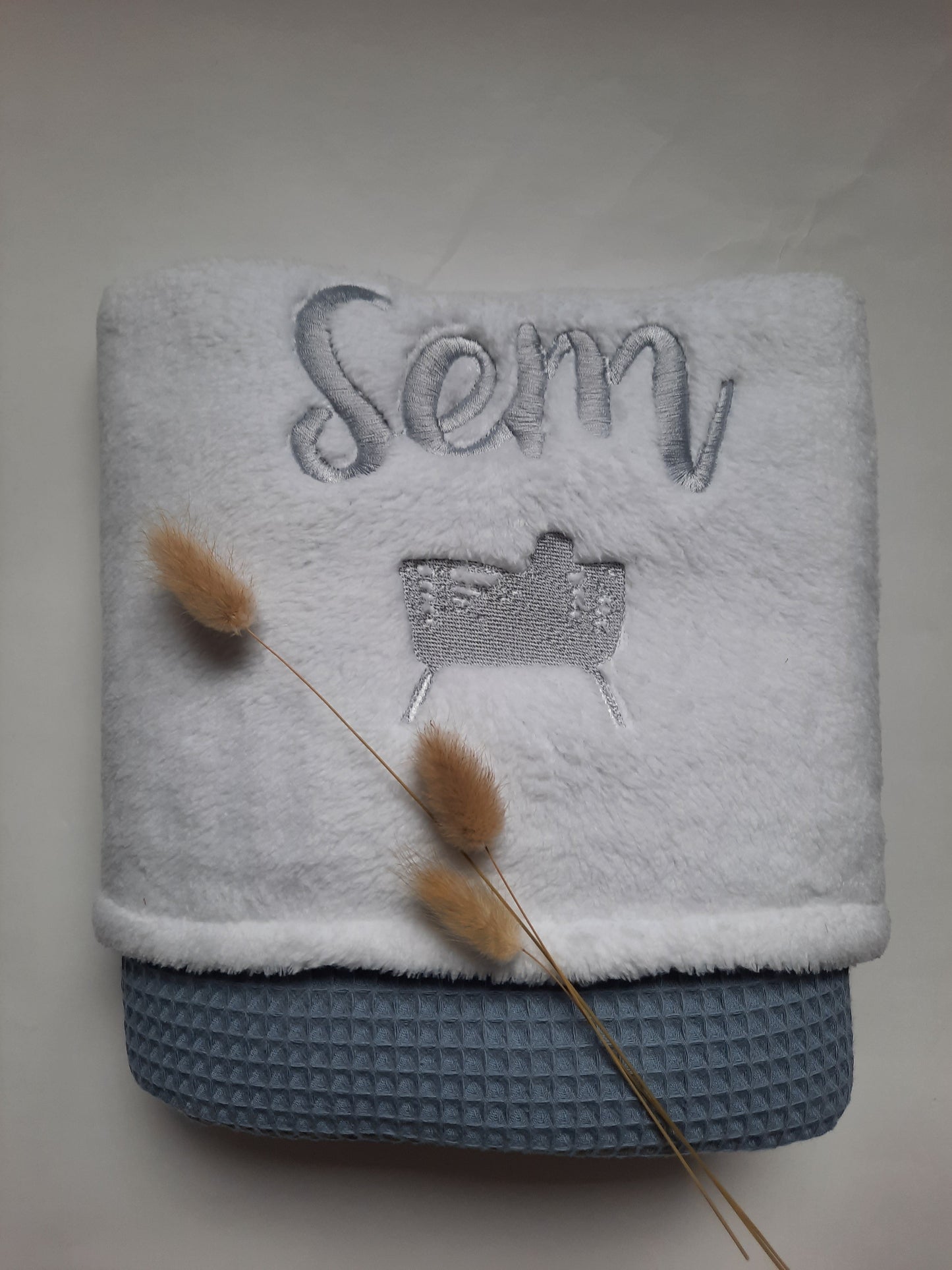 Babydeken met naam geborduurd | Sem